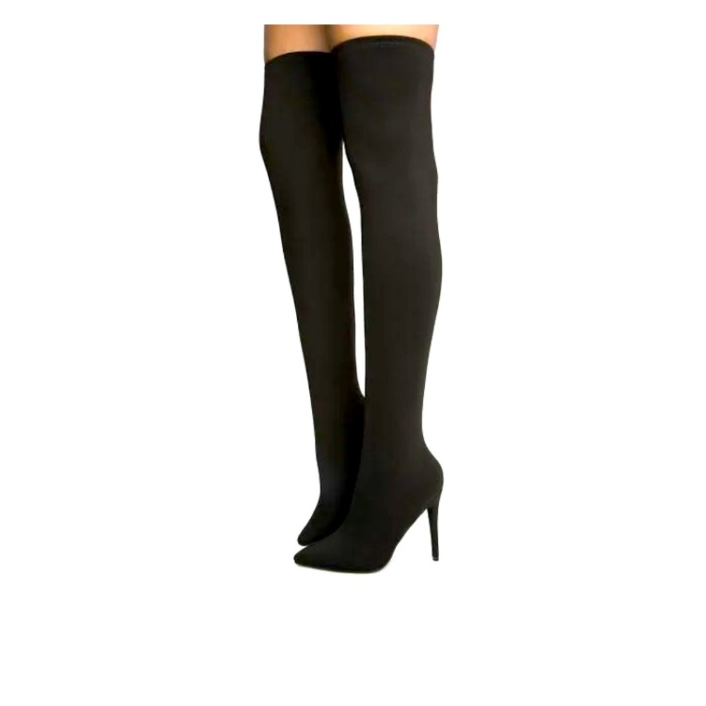 Anne Michelle thigh high olive green high heel boots